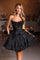 Cocktail Dresses Short Homecoming Pleated Cocktail Dress Black