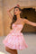 Cocktail Dresses Short Homecoming Pleated Cocktail Dress Blush
