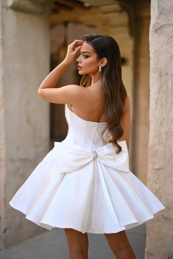 Cocktail Dresses Fitted Short Cocktail Dress White