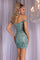 Cocktail Dresses Beaded Applique Short Sequin Cocktail Dress Mint