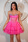 Cocktail Dresses Beaded Short Homecoming A Line Prom Dress Fuchsia