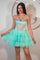 Cocktail Dresses Beaded Short Homecoming A Line Prom Dress Mint