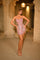 Cocktail Dresses SShort Fitted Slit Mini Cocktail Dress Pink