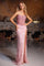 Prom Dresses Long Slit Formal Prom Fitted Dress Pink