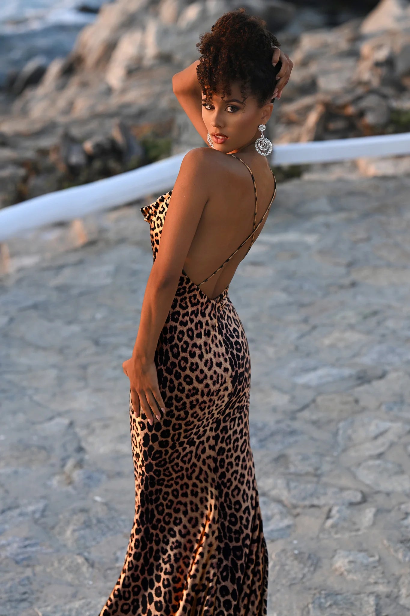 Prom Dresses Print Formal Long Fitted Prom Dress Leopard