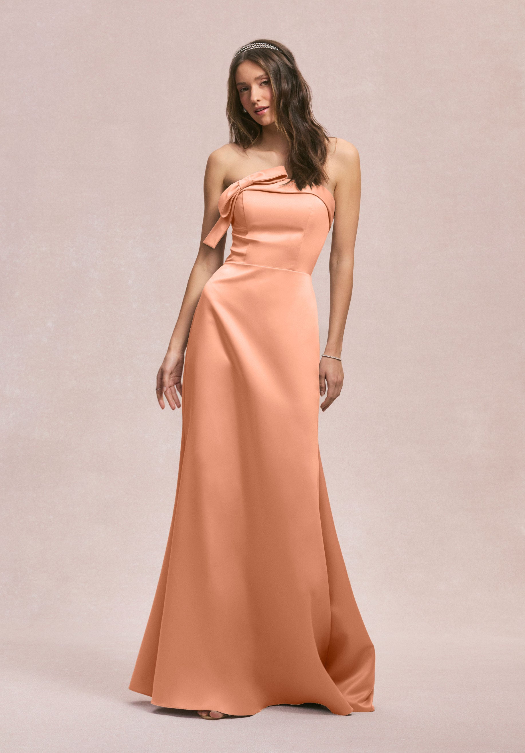 Formal Dresses Long Formal A Line Evening Dress Peach-Satin-31246-Fitted
