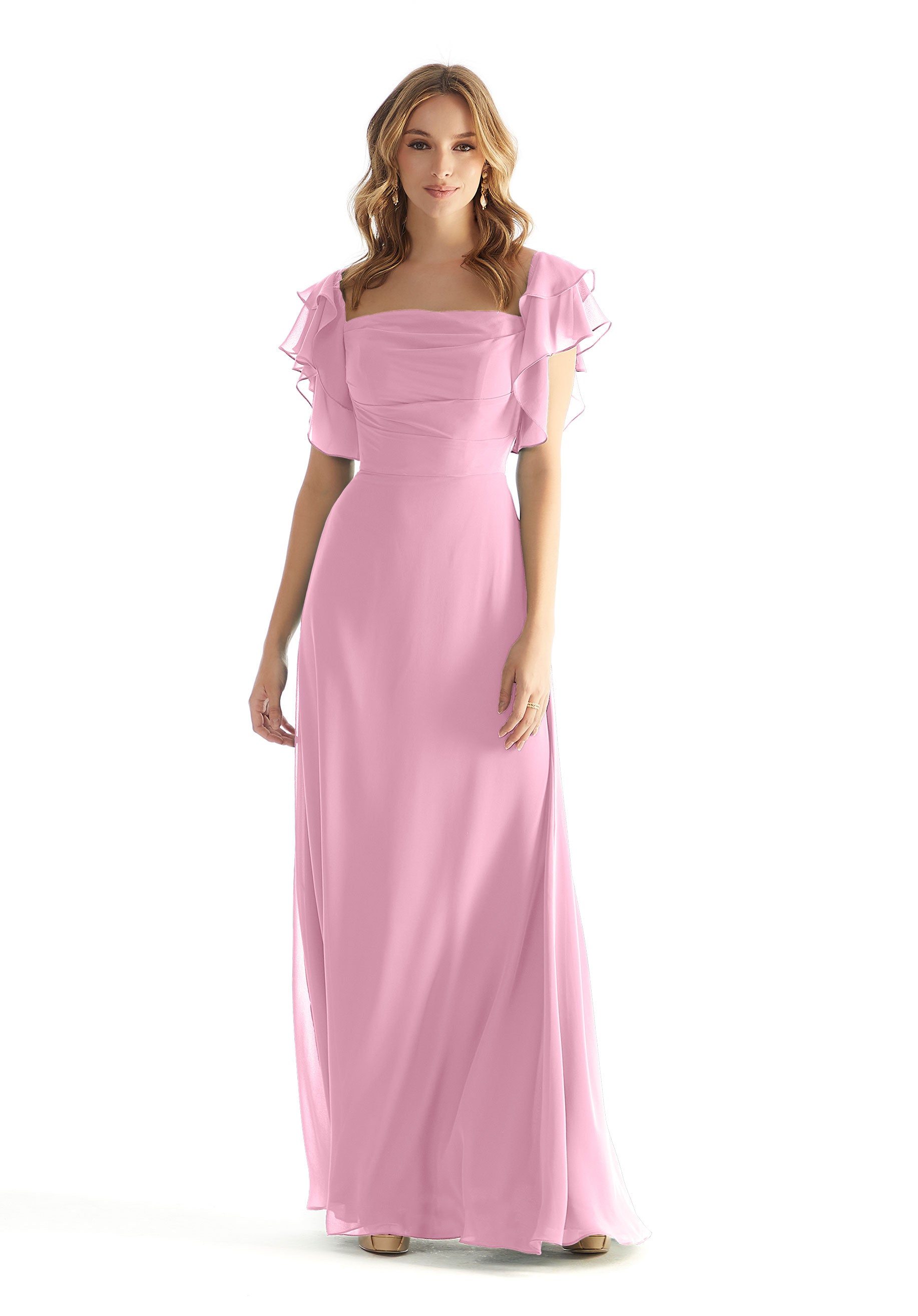 Formal Dresses A Line Ruffle Long Formal Dress Peony-Chiffon-31227-Ruffle