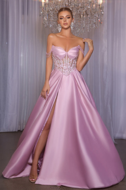 Prom Dresses Long Ball Gown Formal Slit Prom Dress Mauve