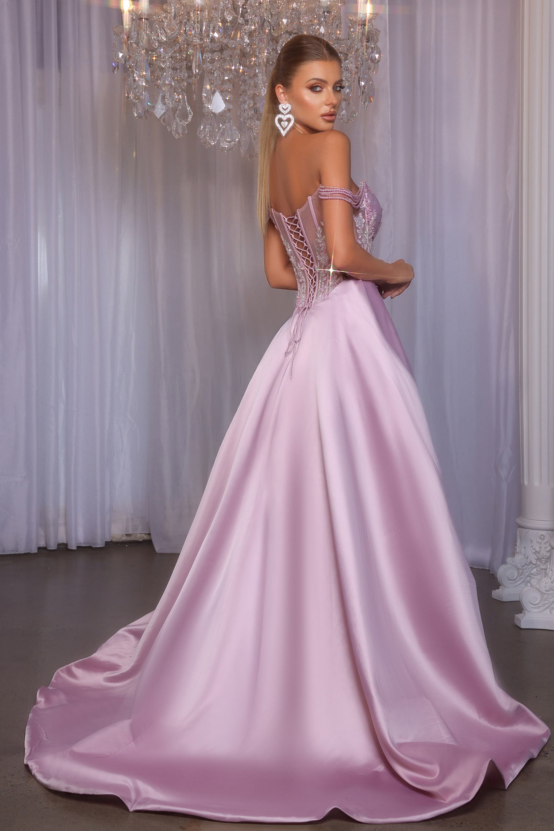 Prom Dresses Long Ball Gown Formal Slit Prom Dress Mauve