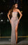Prom Dresses Long Fitted Beaded Formal Evening Prom Dress Nude Silver