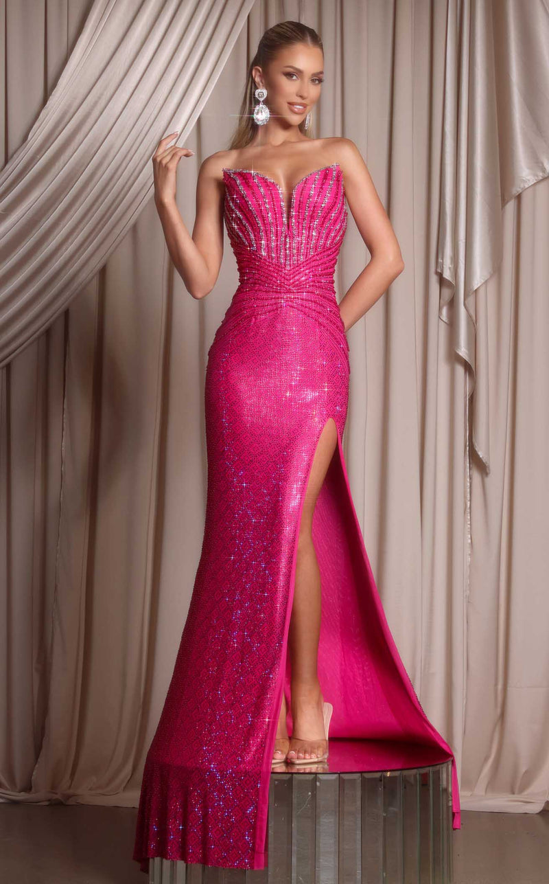 Portia and Scarlett PS26016 Glitter Sequin Formal Long Beaded Prom Dress –  The Dress Outlet