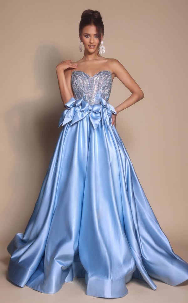 Prom Dresses Long Formal Beaded Corset A Line Ball Gown Prom Dress Ocean