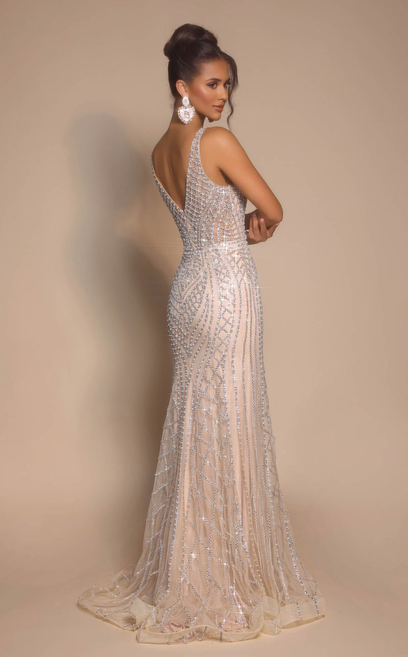 Prom Dresses Long Formal Beaded Sequin Prom Dress Champagne