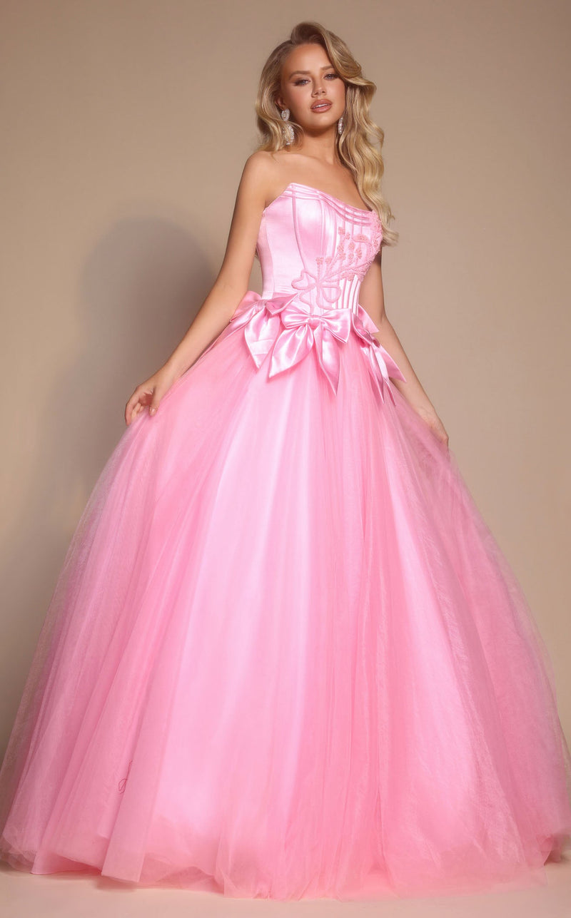 Prom Dresses Floral Lace Formal Long Fitted Prom Dress Light Pink