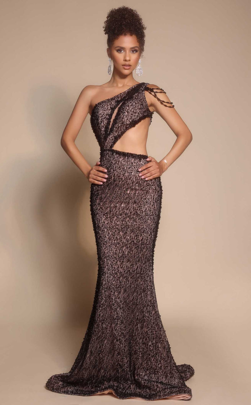 Prom Dresses Corset Formal Long Fitted Prom Dress Black Nude