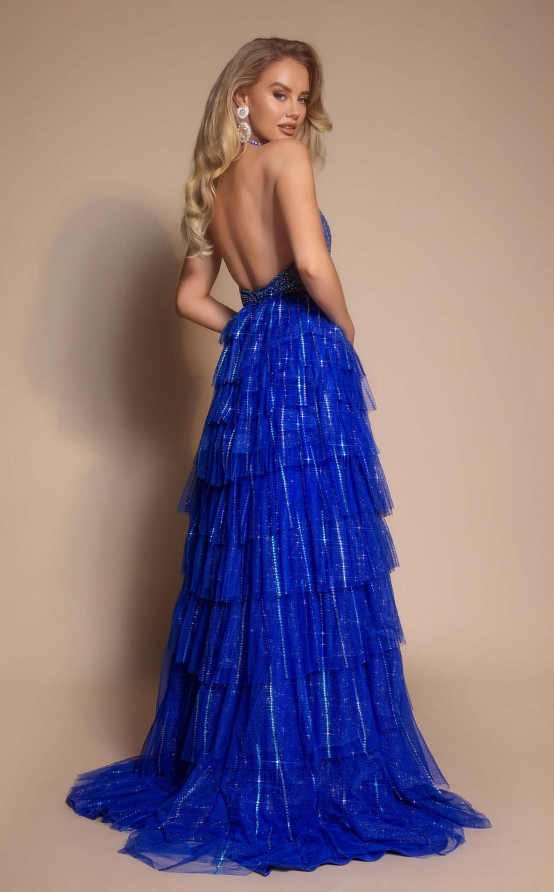 Prom Dresses Glitter Formal Long A Line Prom Dress Royal