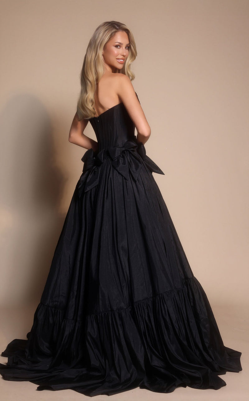 Prom Dresses Floral Lace Formal Long A Line Prom Dress Black