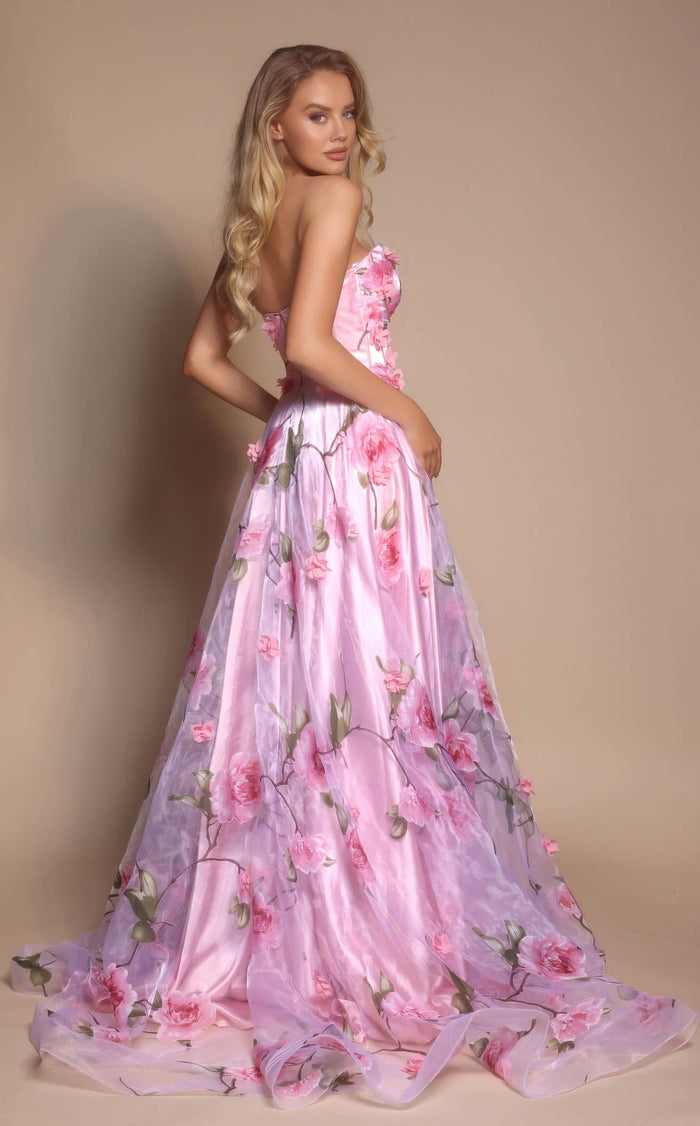 Prom Dresses Floral Lace Formal Long Prom Dress Pink