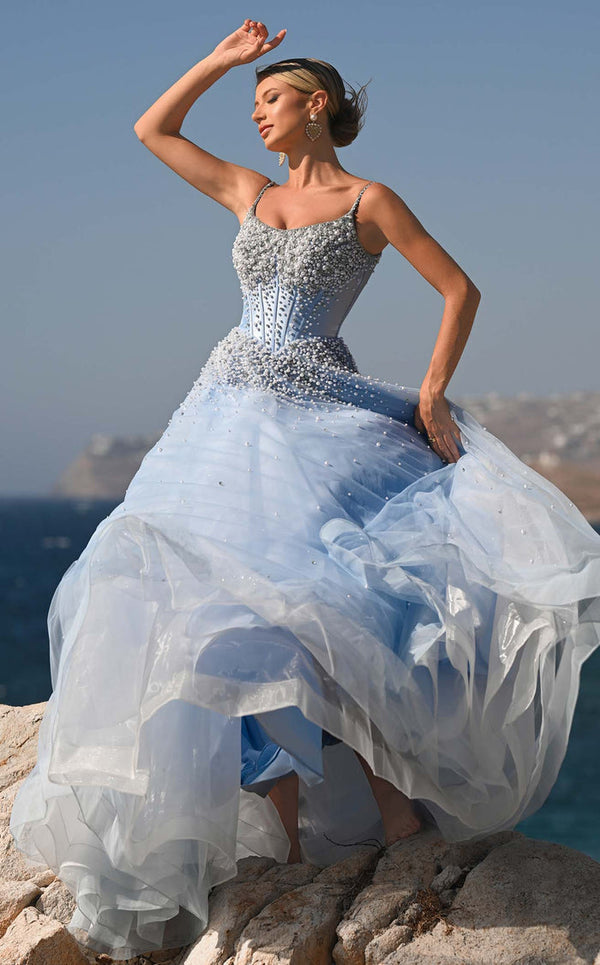 Portia and Scarlett PS26208 Corset Beaded Prom Formal Long Evening Dress