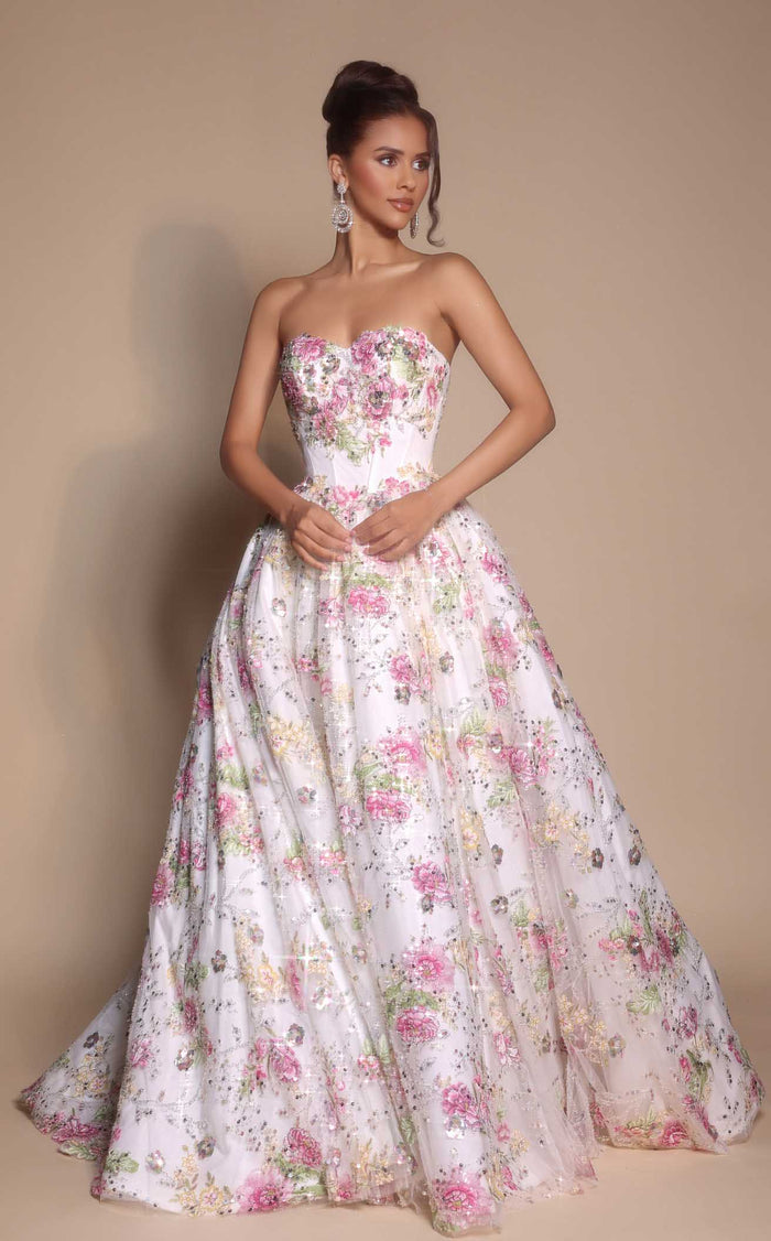 Prom Dresses 3D Floral Lace Formal Long A Line Prom Dress Pkiv
