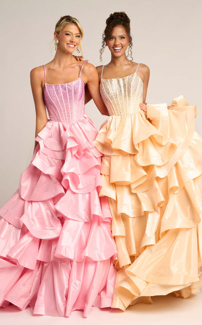 Prom Dresses Sequin Beaded Formal Long A Line Prom Dress Pink