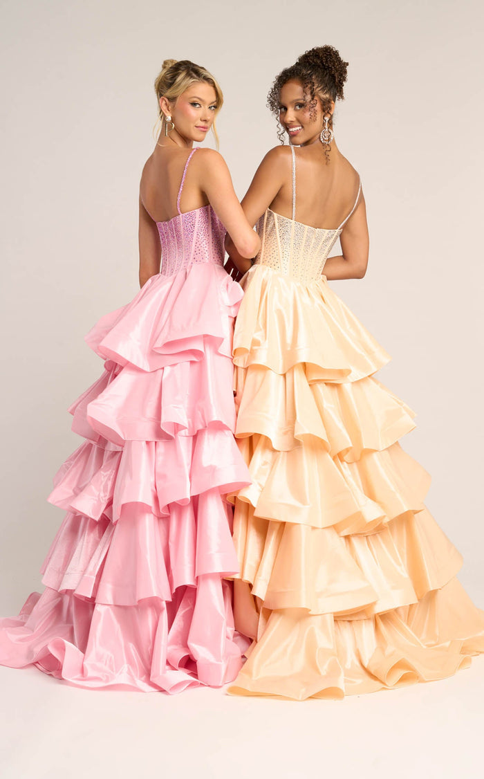Prom Dresses Sequin Beaded Formal Long A Line Prom Dress Pink
