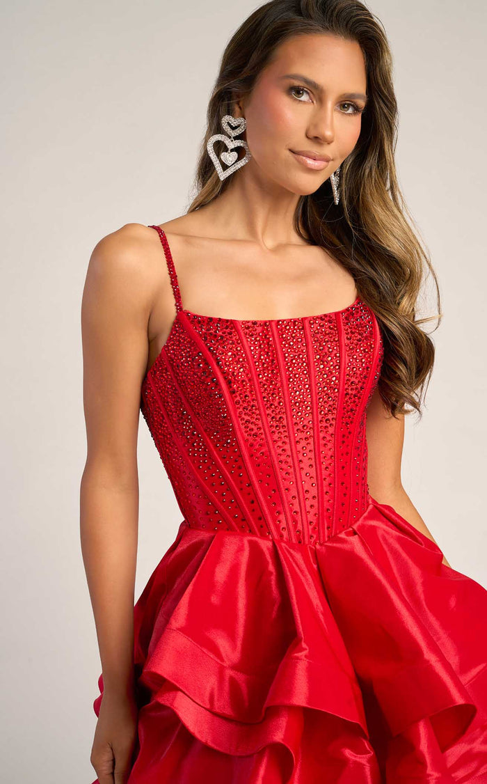 Prom Dresses Sequin Beaded Formal Long A Line Prom Dress Red