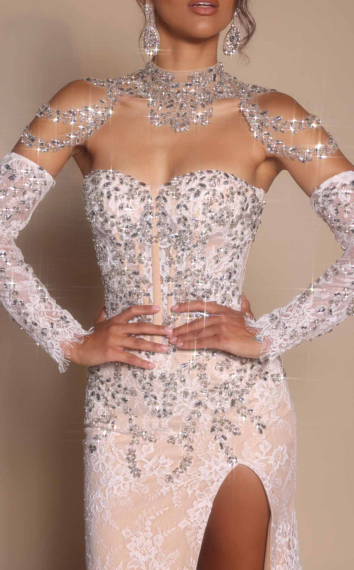 Wedding Dresses Corset Lace Applique Bridal Beaded Wedding Dress White