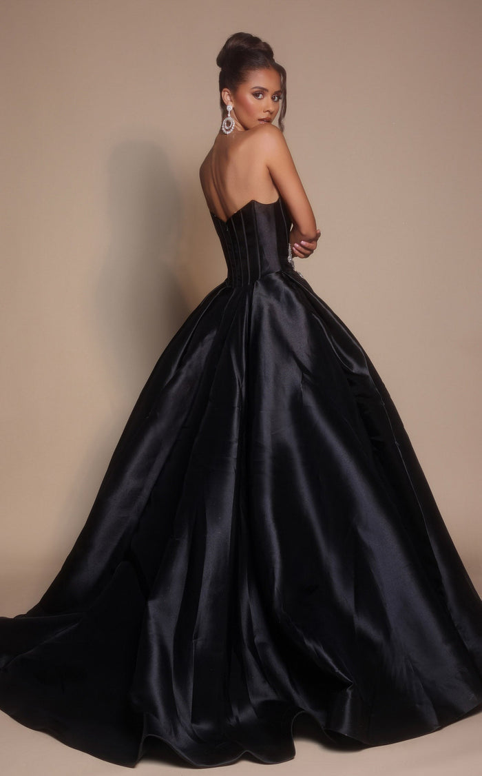 Prom Dresses Corset Beaded Formal Long A Line Prom Dress Black