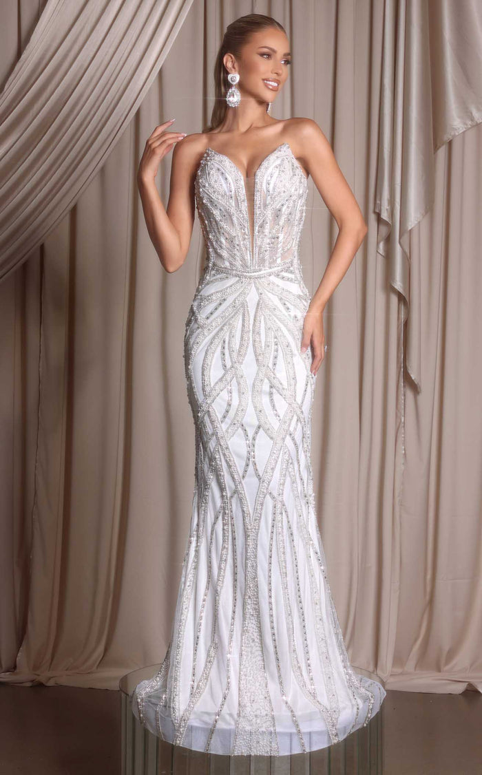 Portia and Scarlett PS26401C Sequin Beaded Mermaid Long Bridal Wedding Dress