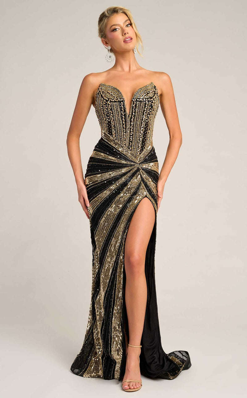 Portia and Scarlett PS26431C Sequin Corset Formal Long Prom Dress