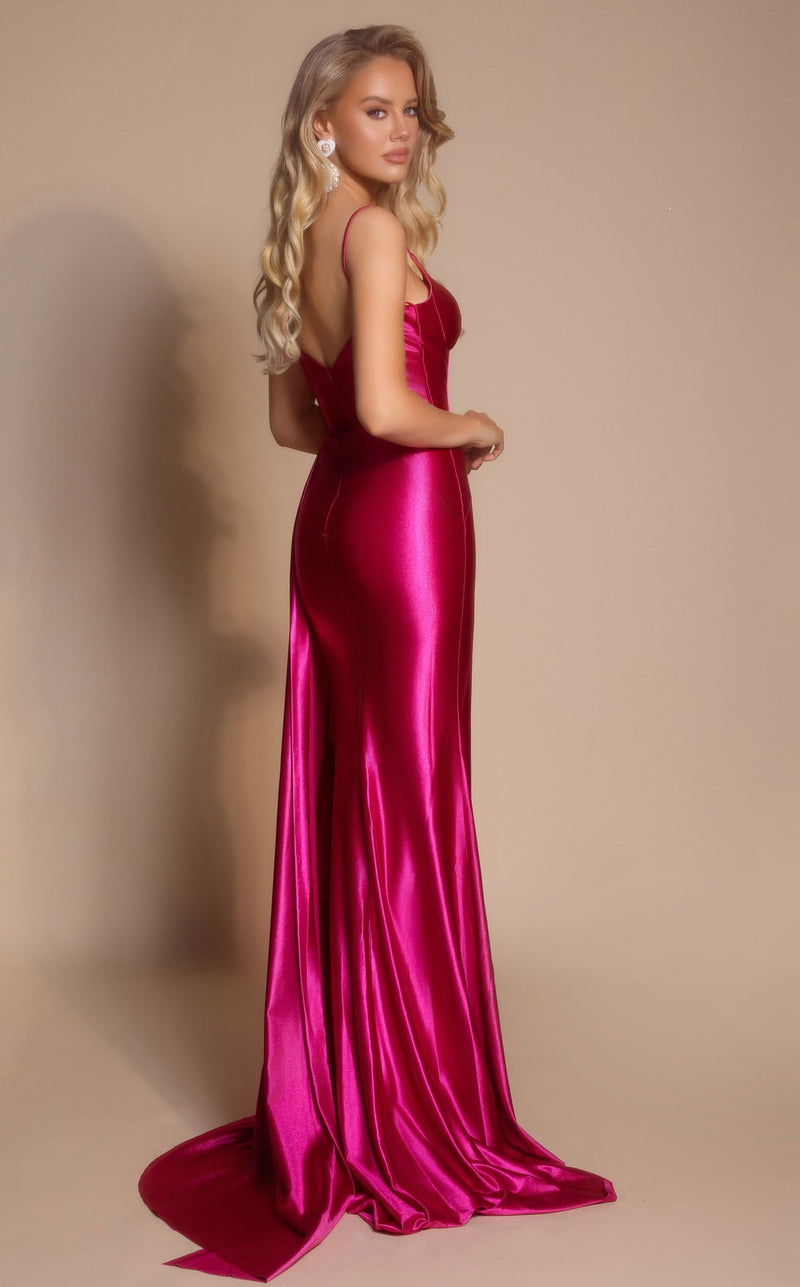 Prom Dresses Fitted Evening Formal Long Prom Dress Fuchsia