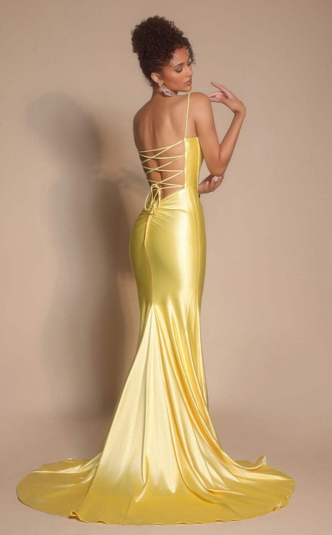 Prom Dresses Long Formal Mermaid Metallic Beaded Prom Dress Portia and Scarlett XO042 Yellow
