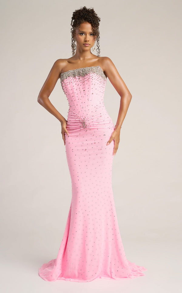 Long Formal Fitted Glitter Prom Dress Portia and Scarlett XO059