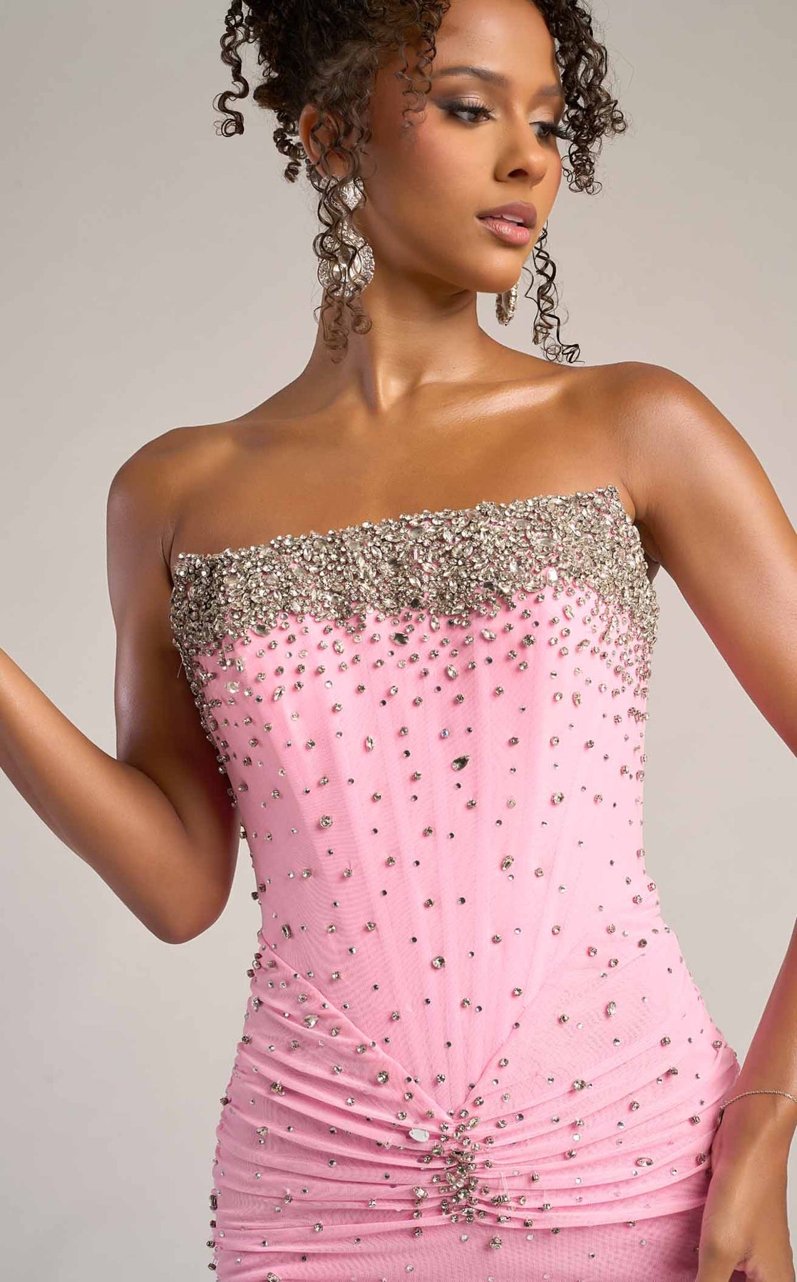 Prom Dresses Long Formal Fitted Glitter Prom Dress Portia and Scarlett XO059 Pink