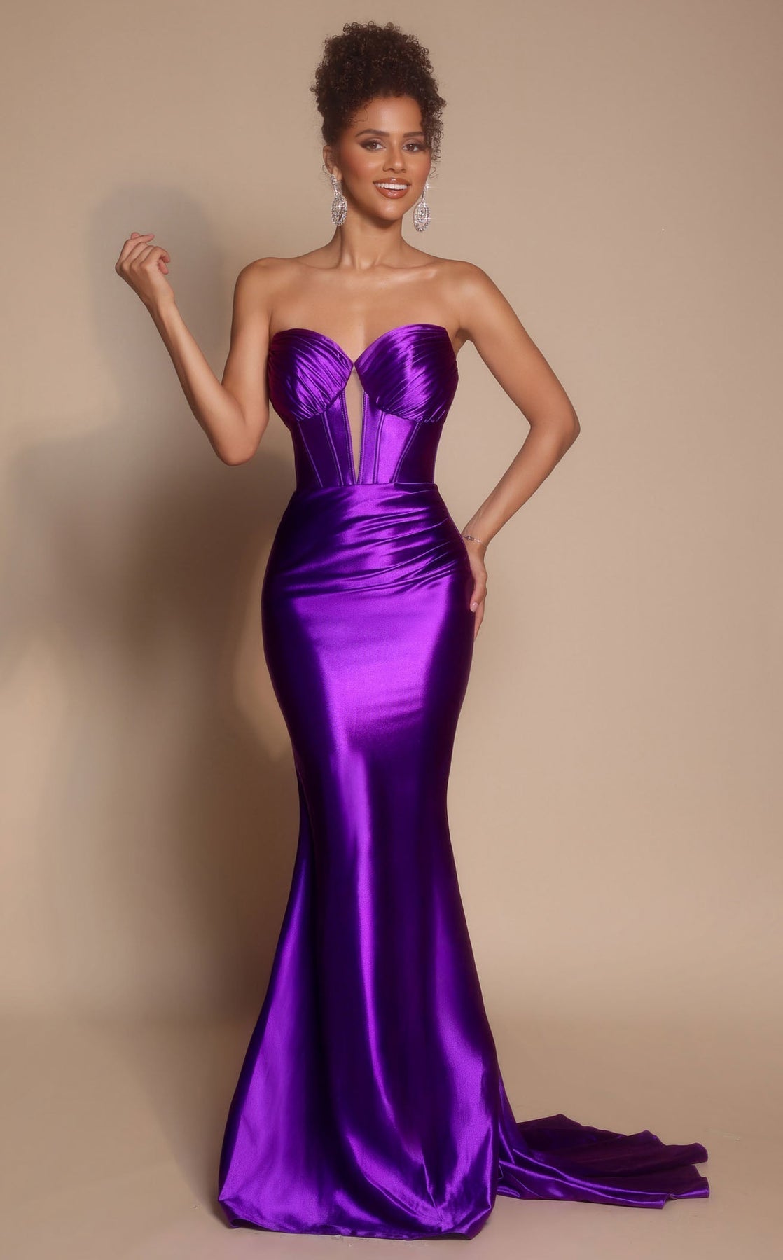 Prom Dresses Long Formal Mermaid Corset Pleated Prom Dress Portia and Scarlett XO080 Orchid