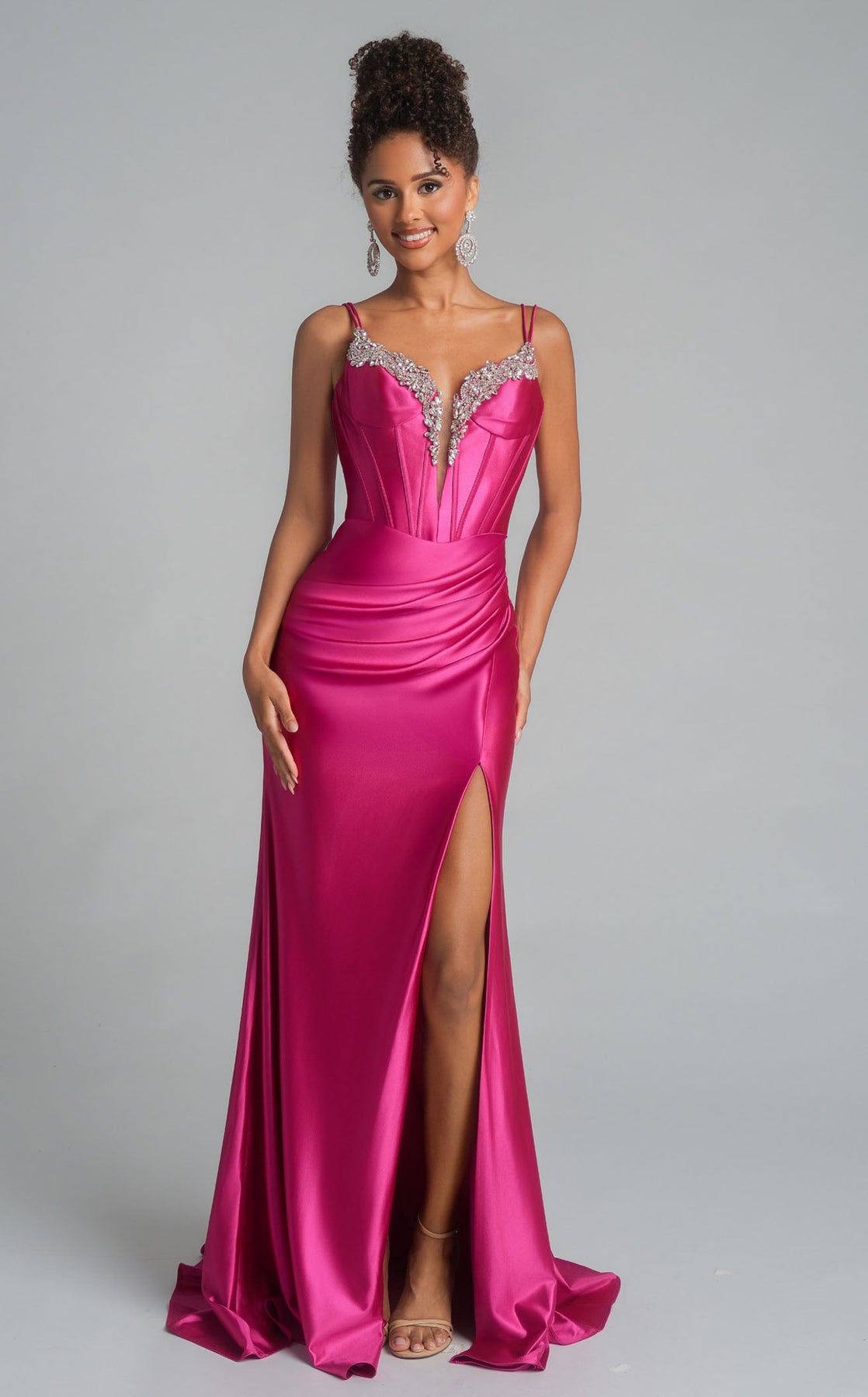 Sweetheart Satin Prom Gown by Portia and Scarlett XO105 in Raspberry