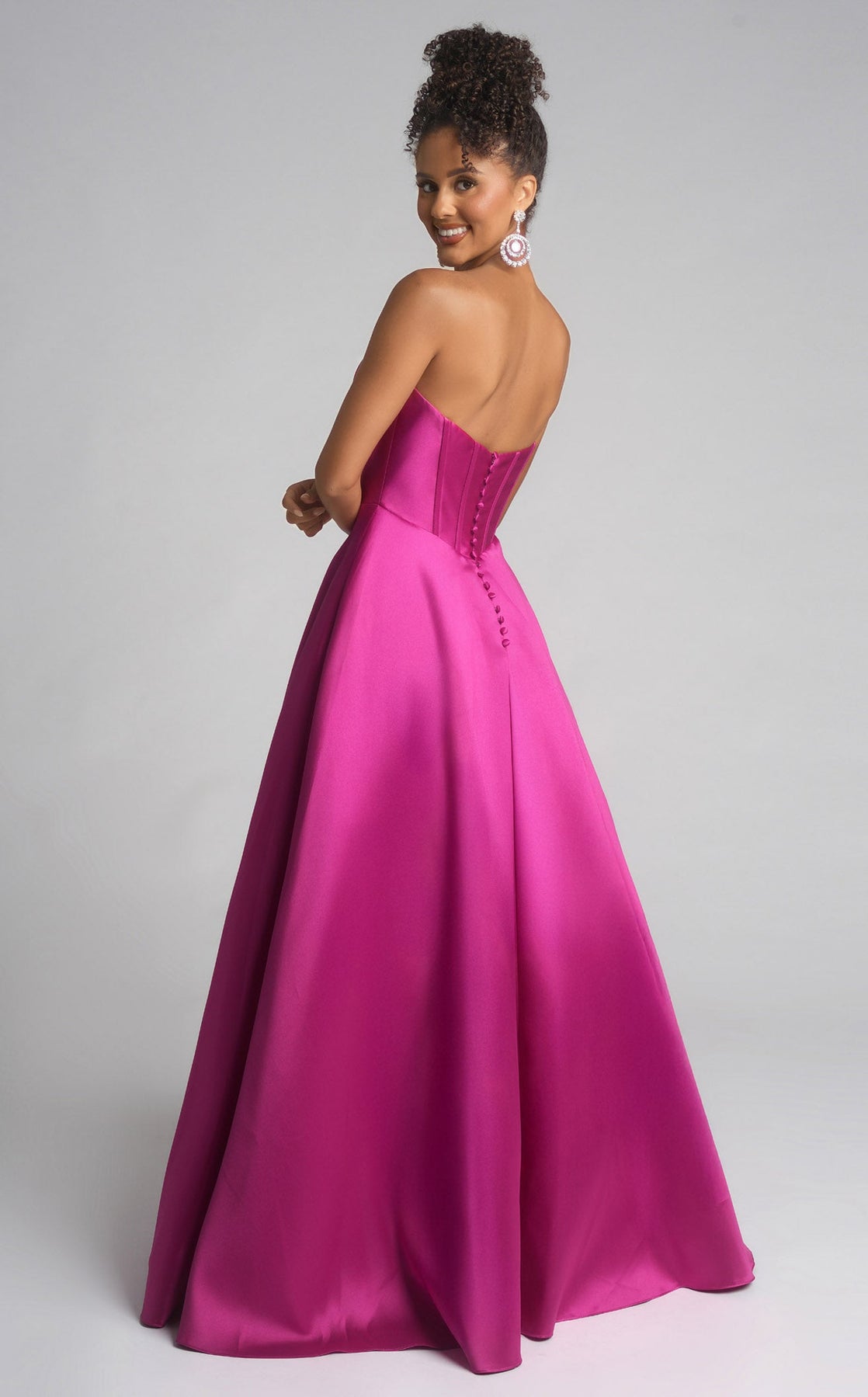 Prom Dresses Long Formal Ball Gown Pleated Corset Metallic Prom Dress Portia and Scarlett XO124 Magenta