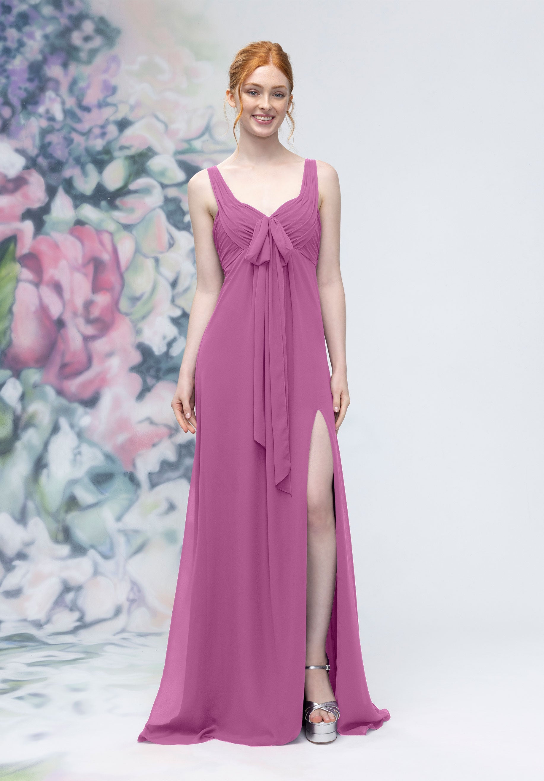 Formal Dresses Long A Line Formal Slit Dress Primrose-Chiffon-3030009-Pleated