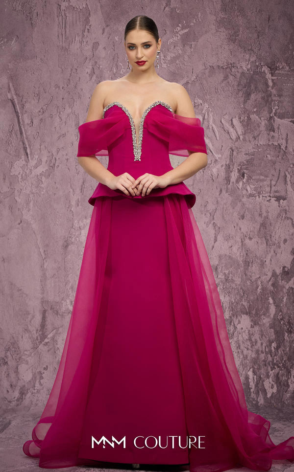 Off-Shoulder Sweetheart Ball Gown by MNM Couture Q1010