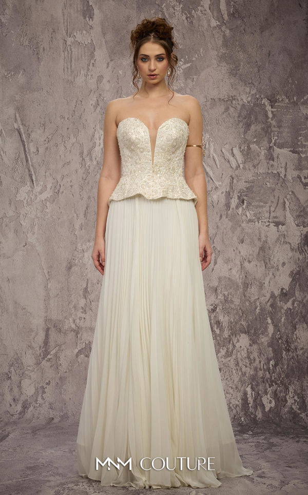 Strapless Long Tulle Prom Dress by MNM Couture Q7715
