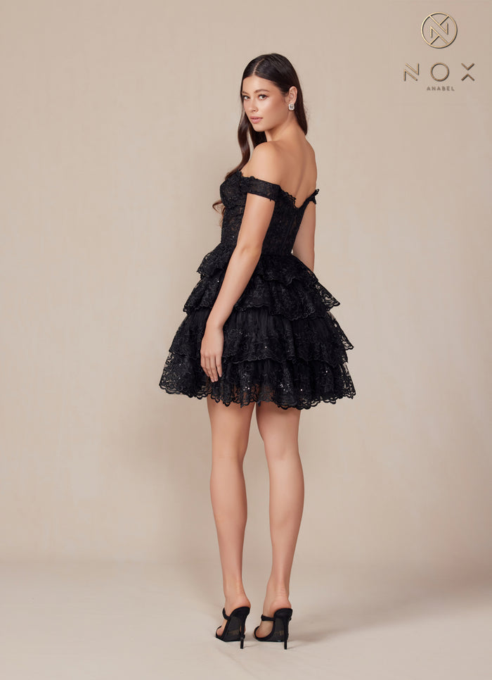 Cocktail Dresses Ruffle Short Cocktail Dress Black