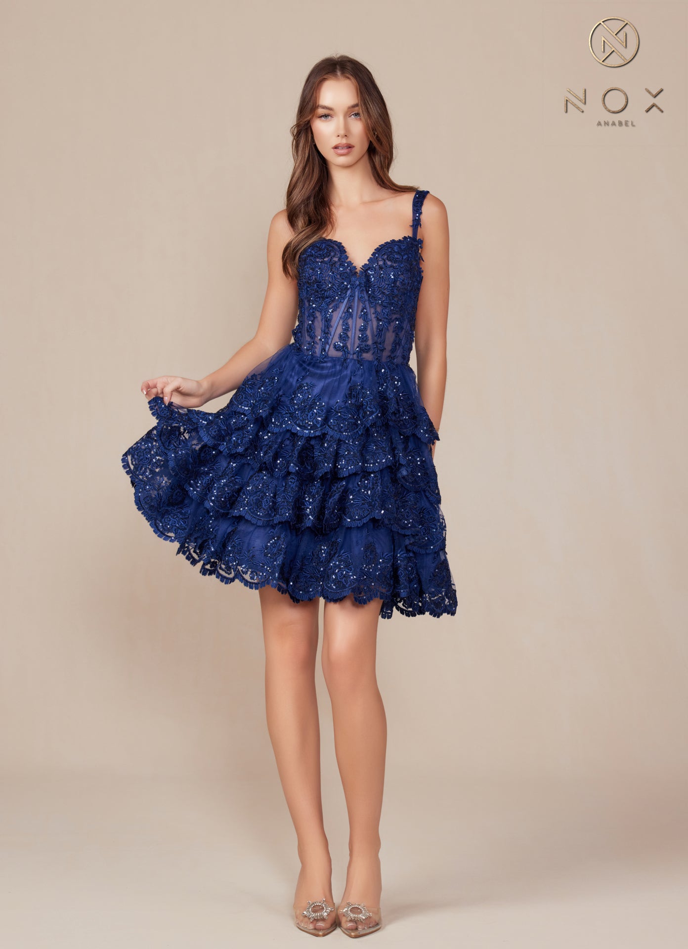 Cocktail Dresses SequinShort A Line Cocktail Dress Navy Blue