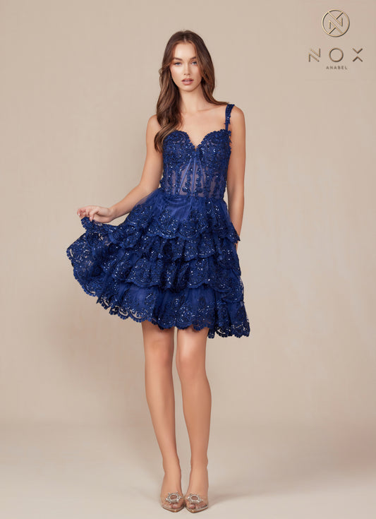 Cocktail Dresses SequinShort A Line Cocktail Dress Navy Blue