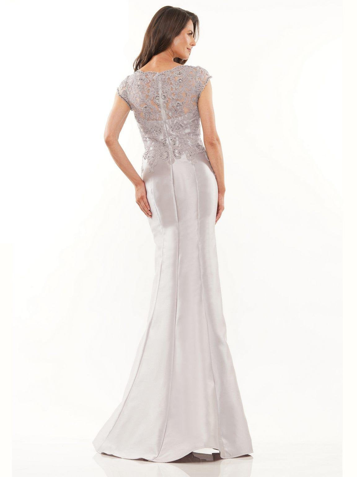 Mother of the Bride Dresses Long Cap Sleeve Mother of the Bride Dress Silver