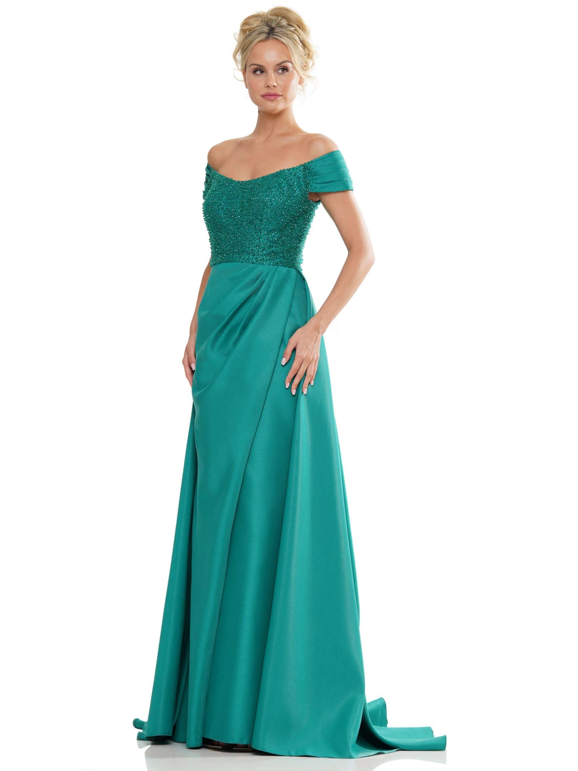 Formal Dresses Long Off Shoulder Formal Gown Emerald