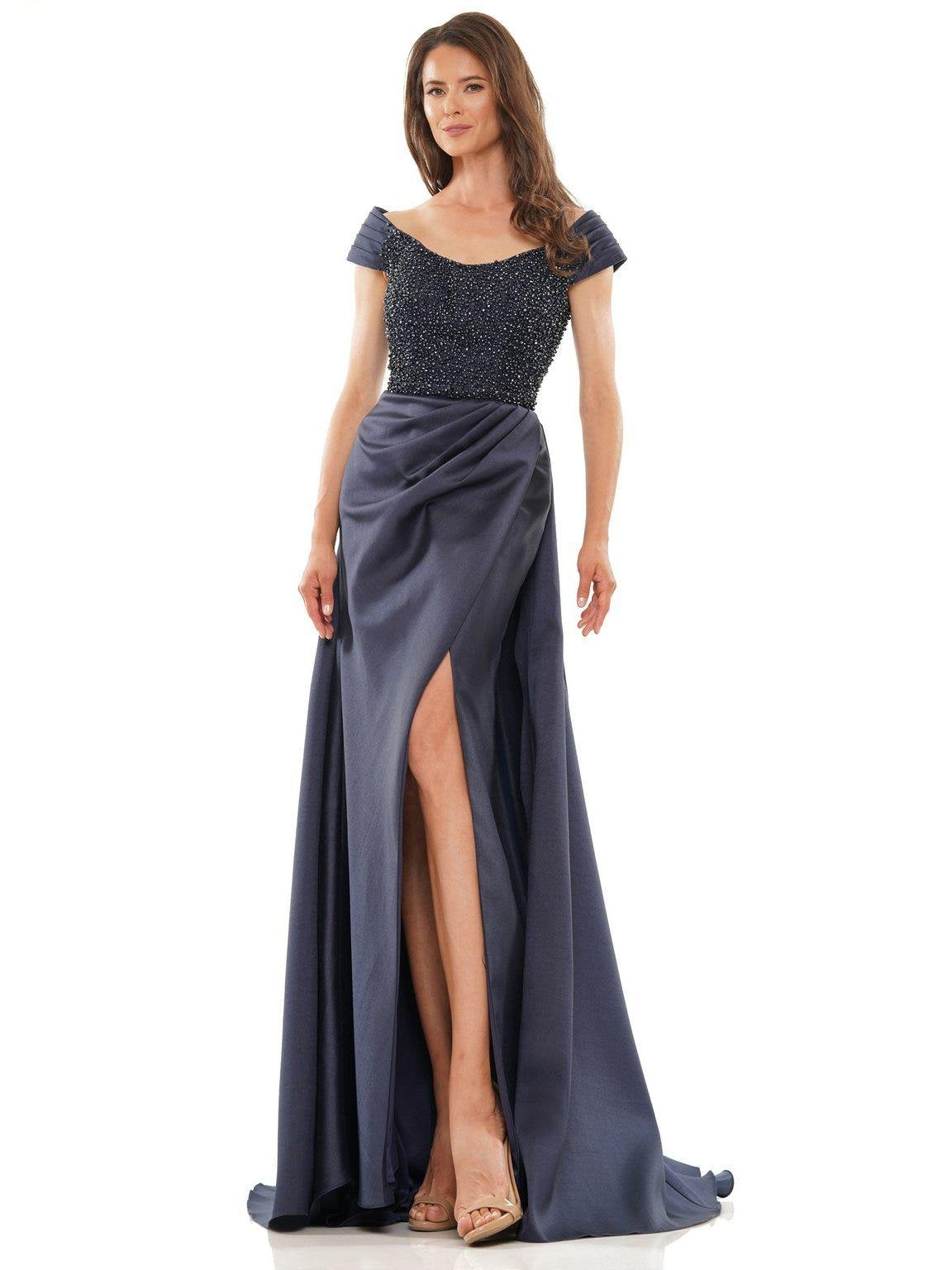 Formal Dresses Long Off Shoulder Formal Gown Navy