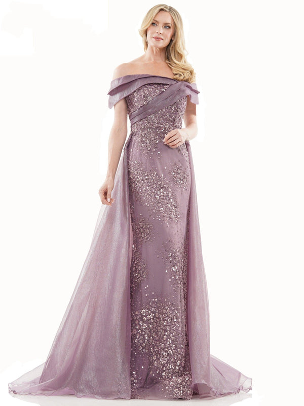 Long Formal Off Shoulder Gown by Rina di Montella 2816