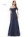 Formal Dresses Long Formal Beaded Dress Navy