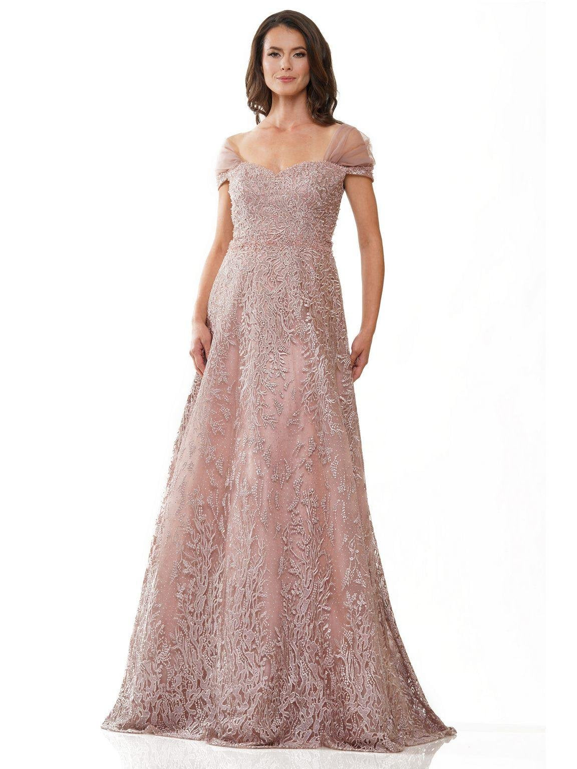 Formal Dresses Long Formal Beaded Dress Dusty Rose